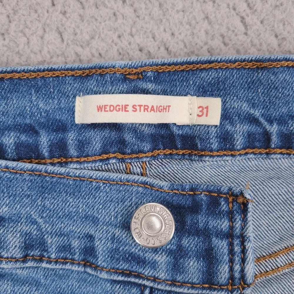 LEVIS Jeans Size 31 Wedgie Straight High Rise Button Fly Stretch Denim